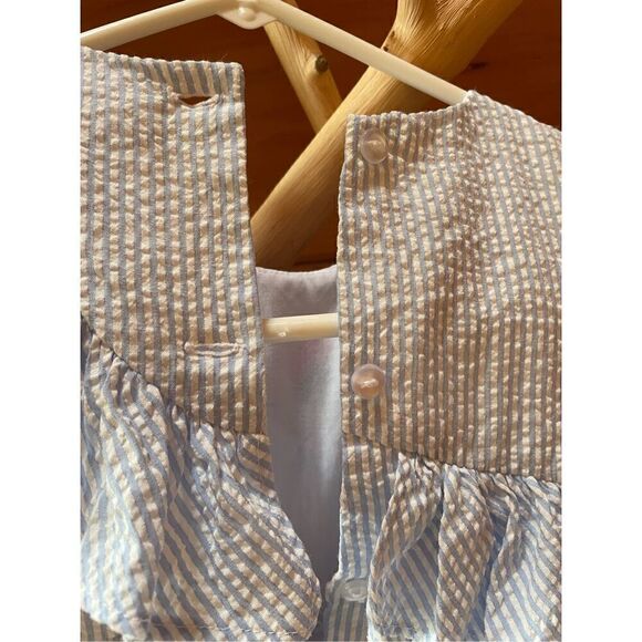 Pinstripe Seersucker and Embroidered Dress - Bonnie Baby - Picture 4 of 5